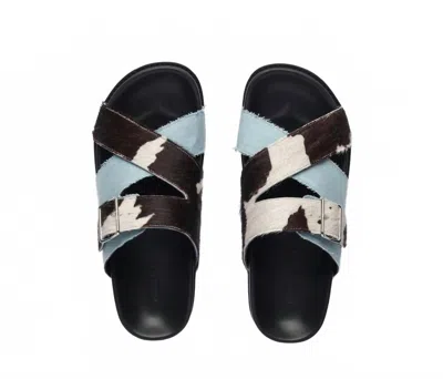 Freda Salvador Women's River Sandal In Denim/haircalf In Multi