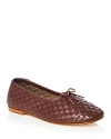 Freda Salvador Roma Woven Flat Shoes In Umber Closed Woven Calf
