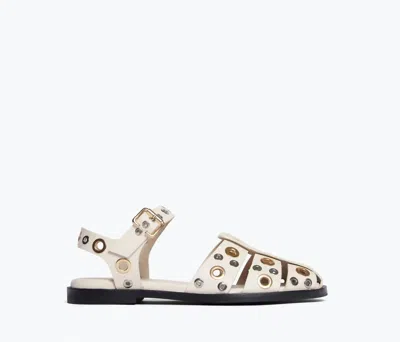 Freda Salvador Women's Sera Fisherman Sandal In Bone W Mixed Grommets In White