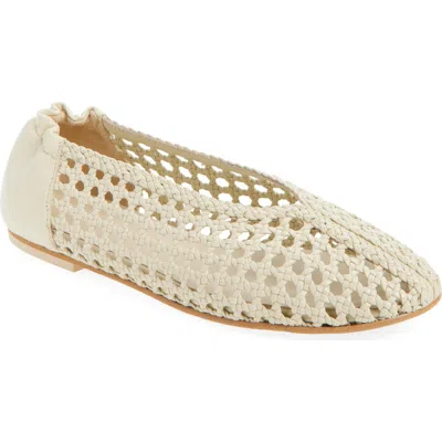 Freda Salvador Woven Ballet Flat In White