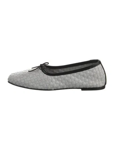 Pre-owned Freda Salvador X Derek Lam 10 Crosby Leather Ballet Flats In Silver
