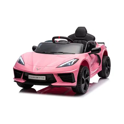 Freddo Corvette C8 Stingray 12v 1-seater Ride On For Kids - Age 3-8 In Pink