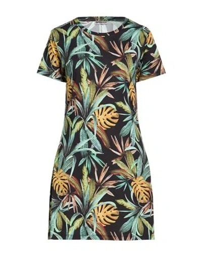 Freddy Woman Mini Dress Black Size Xs Cotton, Modal In Multi