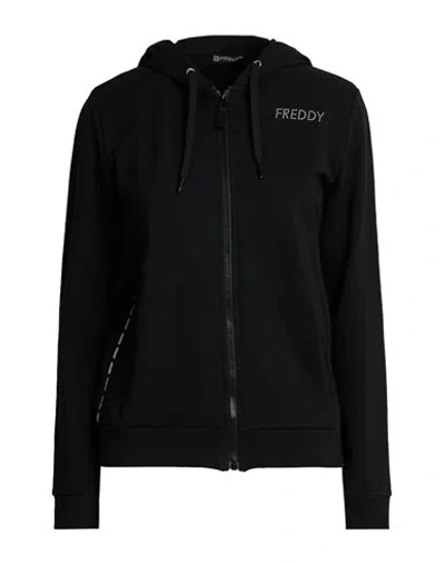 Freddy Woman Sweatshirt Black Size S Cotton, Elastane