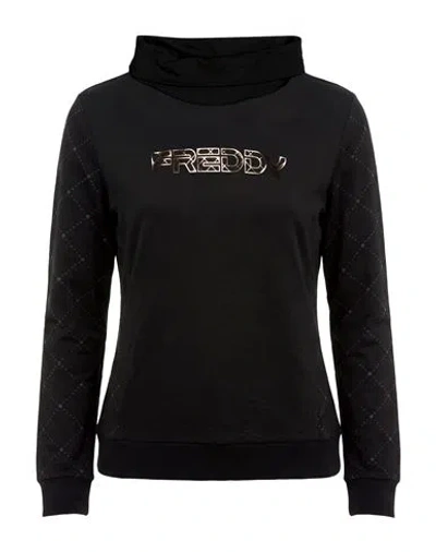 Freddy Woman Sweatshirt Black Size Xs Cotton, Elastane
