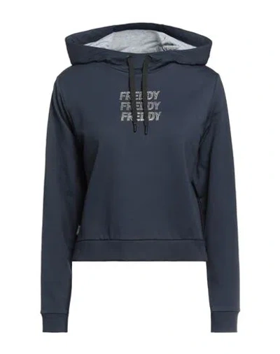 Freddy Woman Sweatshirt Midnight Blue Size S Cotton, Elastane