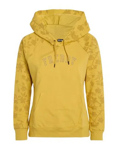 Freddy Woman Sweatshirt Mustard Size Xs Cotton, Elastane In Yellow
