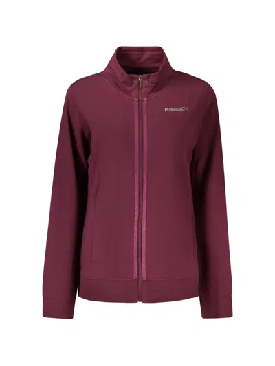 Freddy Zip-up Cotton Sweatshirt In Burgundy