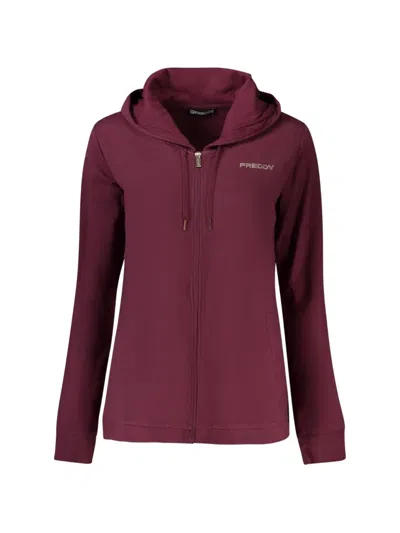 Freddy Zip-up Hoodie In Burgundy