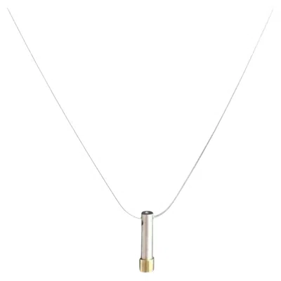 Pre-owned Frederic Duclos Necklace Sterling Silver Gold Accent Adjustable 18 To 20in In Multi