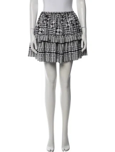 Pre-owned Frederick Anderson Houndstooth Print Mini Skirt In Multicolor