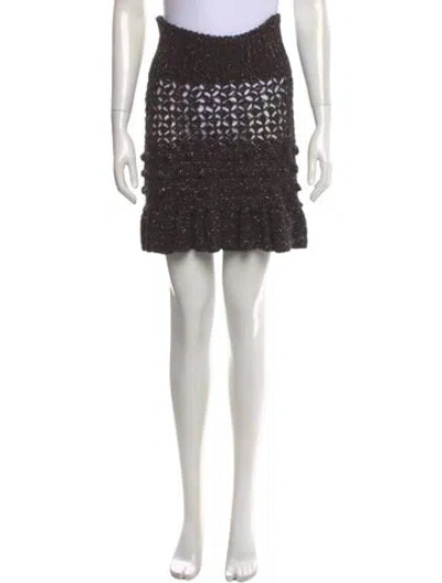 Pre-owned Frederick Anderson Printed Mini Skirt W/ Tags In Brown