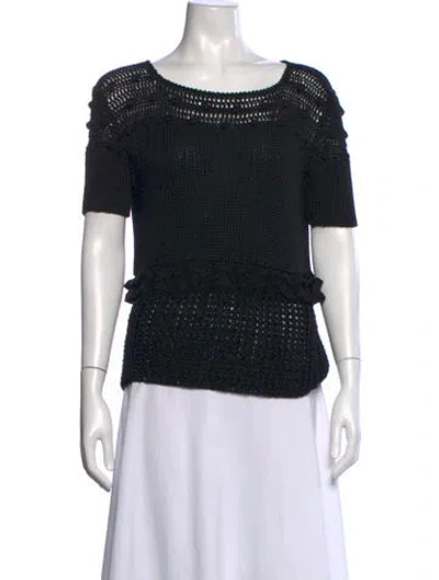 Pre-owned Frederick Anderson Scoop Neck Sweater In Black