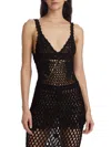 Frederick Anderson Women's Femininity Crochet Open-knit Top In Black