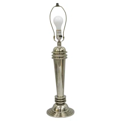 Pre-owned Frederick Cooper Vintage  Art Deco Style Chrome "atomic" Steel Table Lamp In Transparent