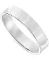 Frederick Goldman Men's Flat Profile Comfort Fit Wedding Band In 14k Gold In White Gold