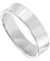 Frederick Goldman Men's Flat Profile Comfort Fit Wedding Band In 14k Gold In White Gold