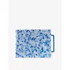Fredericks & Mae Patterned Rectangle Cutting Board Blue White In Blue White