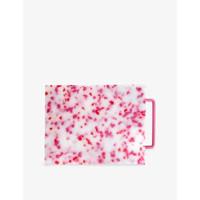 Fredericks & Mae Patterned Rectangle Cutting Board Pink White