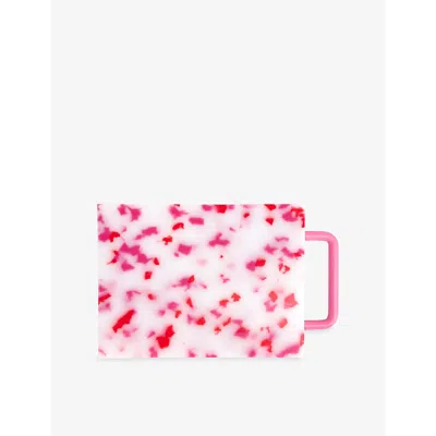 Fredericks & Mae Small Patterned Rectangle Cutting Board&nbsp; Pink White