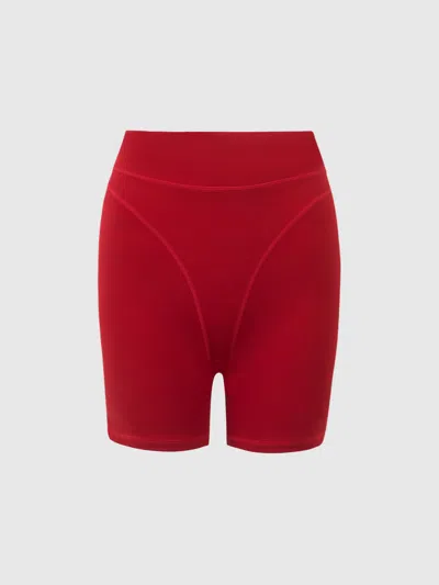Frederick's Of Hollywood Active Bike Short In Red