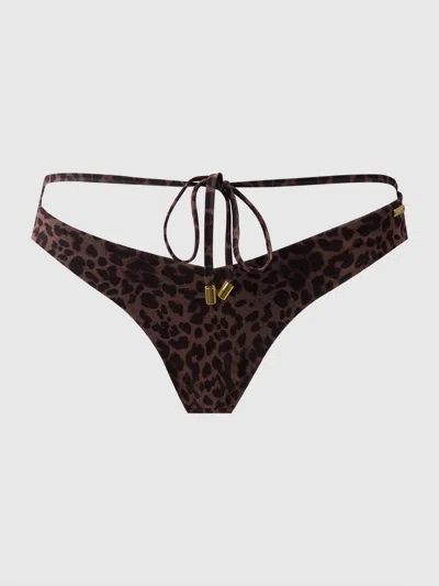 Frederick's Of Hollywood Alanza High-waist Tie Front Swim Bottom In Black