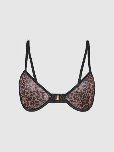 Frederick's Of Hollywood Alanza Ultra Fine Mesh Bra In Black