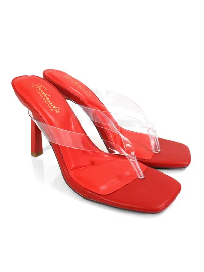 Frederick's Of Hollywood Annabelle Thong Sandal In Red