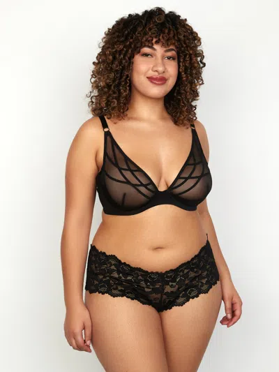 Frederick's Of Hollywood Aria Mesh Full Figure Underwire Bra In Multi