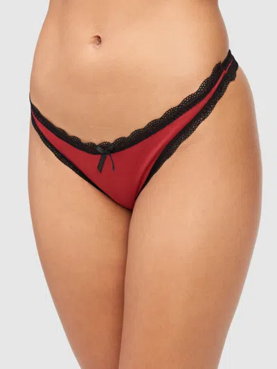 Frederick's Of Hollywood Cora Cotton & Lace Thong In Multi