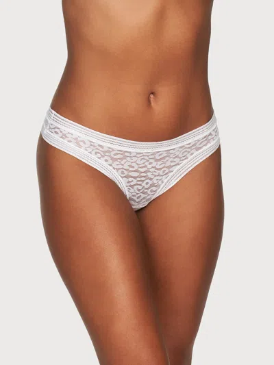 Frederick's Of Hollywood Demi Leopard Mesh Thong In White