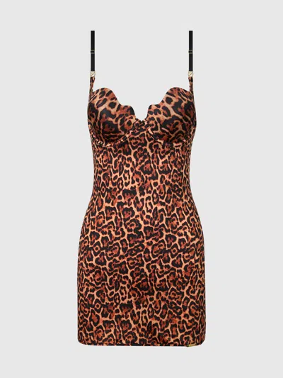 Frederick's Of Hollywood Director's Cut Lightly Lined Chemise Dress In Brown