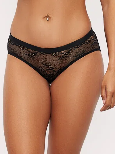 Frederick's Of Hollywood Fern Fishnet & Lace Boyshort In Black