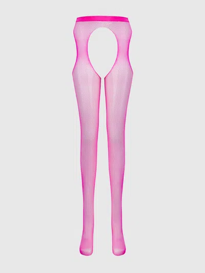 Frederick's Of Hollywood Fishnet Fundies In Neon Pink