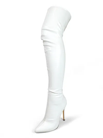 Frederick's Of Hollywood Giseaya Over The Knee Boots In White