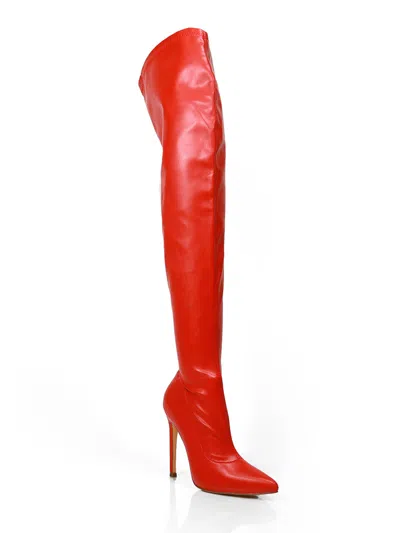 Frederick's Of Hollywood Gisele Stretchy Overknee Heeled Boots In Animal Print