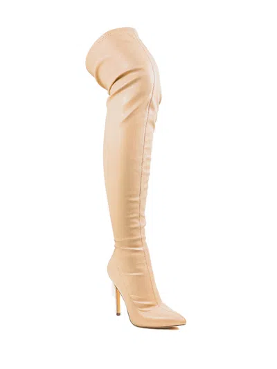 Frederick's Of Hollywood Gisele Stretchy Overknee Heeled Boots In Multi