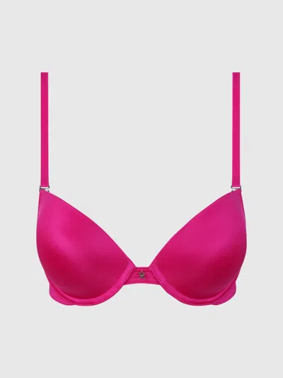 Frederick's Of Hollywood Hollywood Exxtreme Plunge Push Up Bra In Pink