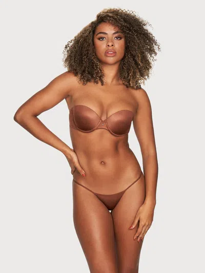 Frederick's Of Hollywood Hollywood Exxtreme Push Up Strapless Bra In Brown