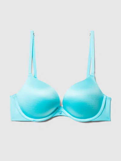Frederick's Of Hollywood Hollywood Heartthrob Push Up Bra In Blue