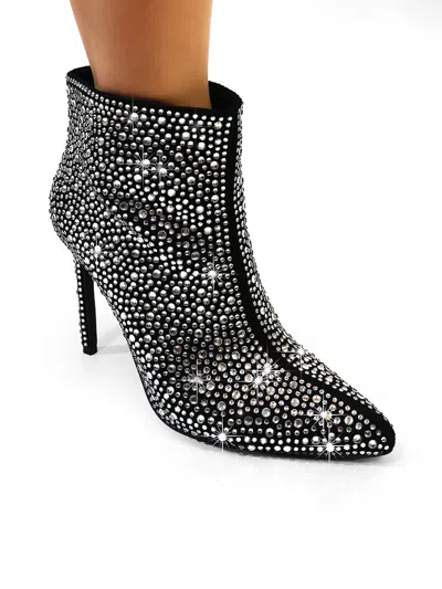 Frederick's Of Hollywood Izara Rhinestone Ankle Boots In Multi