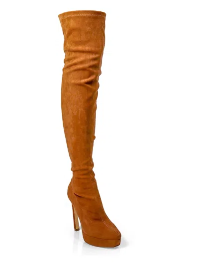 Frederick's Of Hollywood Jadore Stretchy Thigh High Boots In Multi