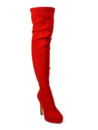 Frederick's Of Hollywood Jadore Stretchy Thigh High Boots In Multi