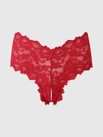Frederick's Of Hollywood Jessica Lace Crotchless Cheeky In Samba