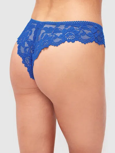 Frederick's Of Hollywood Jessica Lace Tanga In Blue