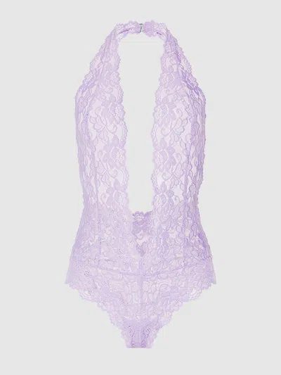 Frederick's Of Hollywood Jessica Lace Teddy In Purple