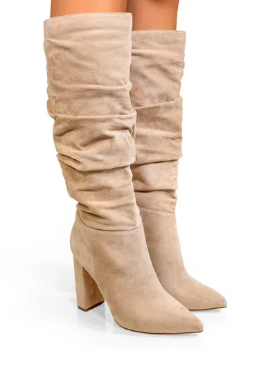 Frederick's Of Hollywood Leanne Slouchy Boot In Neutral
