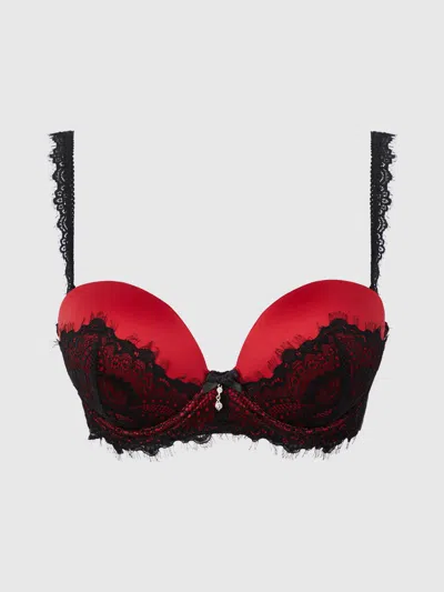 Frederick's Of Hollywood Lexi Lace Strapless Push Up Bra In Black