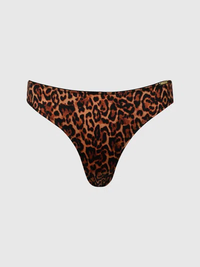 Frederick's Of Hollywood Lexi Liquid Satin Hipster In Brown