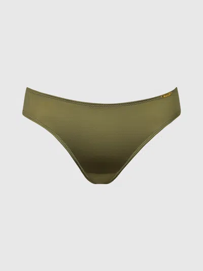 Frederick's Of Hollywood Lexi Liquid Satin Hipster In Olive